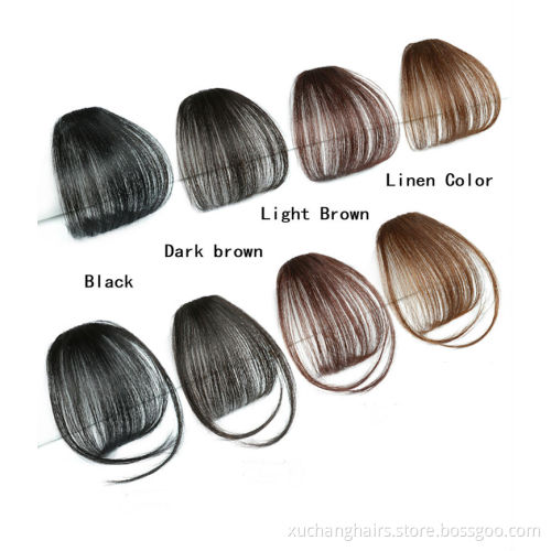 Fashion repair reduce age human virgin hair clip in extension air bangs,wholesale cheap human hair fringe for ladies's beauty
